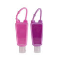 Wholesale 30ml Portable Plastic Lotion Bottle With Silicone Holder For Gel Hand Sanitizer With Flip Top Cap